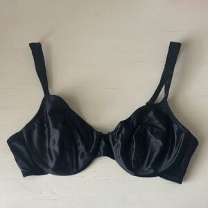 Christian Dior satin black vintage bra 36B